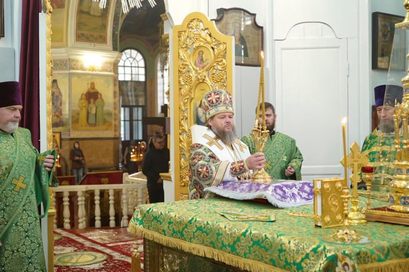 В праздник перенесения мощей благоверного великого князя Александра Невского епископ Серафим совершил Божественную литургию в Успенском кафедральном соборе