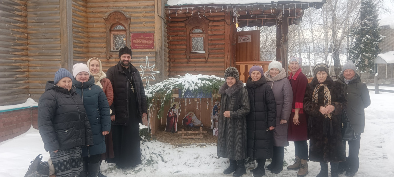 На территории храма мученицы Татианы села Новотырышкино состоялось открытие Рождественского вертепа