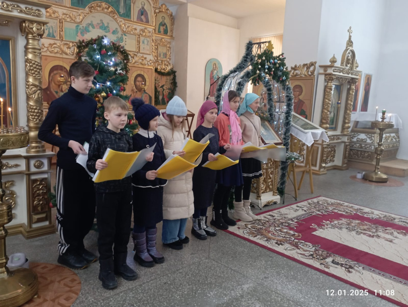 Воспитанники воскресной школы храма Богоявления Господня села Соколово выступили с Рождественским концертом 